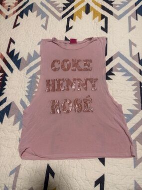 Married to the Mob Dusty Pink Logo Tee with Red Tag